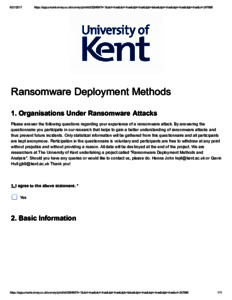 kent ransomware predictive deployment responses methods analysis human views